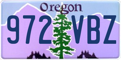 OR license plate 972VBZ