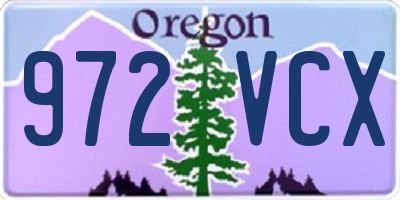 OR license plate 972VCX