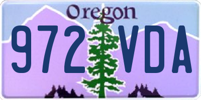 OR license plate 972VDA
