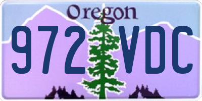 OR license plate 972VDC
