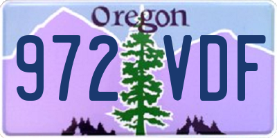 OR license plate 972VDF