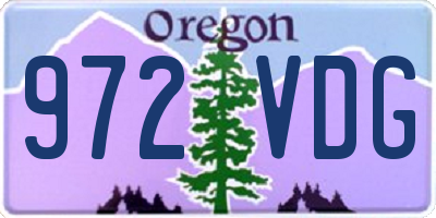 OR license plate 972VDG