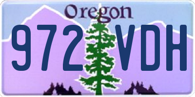 OR license plate 972VDH