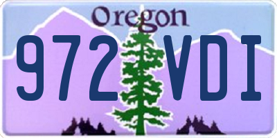 OR license plate 972VDI