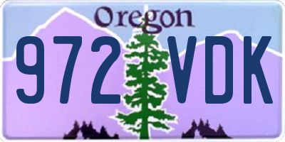 OR license plate 972VDK