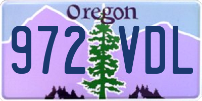OR license plate 972VDL
