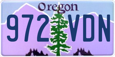 OR license plate 972VDN