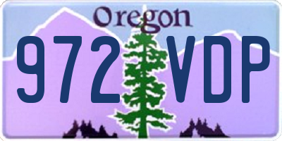 OR license plate 972VDP