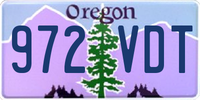 OR license plate 972VDT