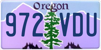 OR license plate 972VDU