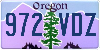 OR license plate 972VDZ