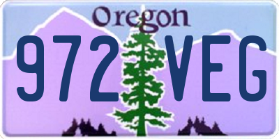 OR license plate 972VEG