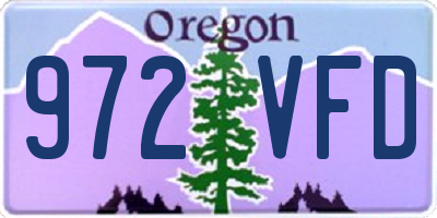 OR license plate 972VFD