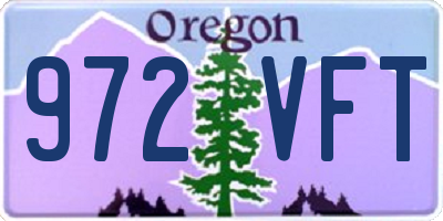 OR license plate 972VFT