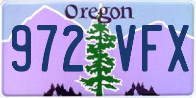 OR license plate 972VFX