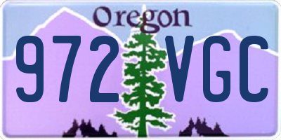 OR license plate 972VGC