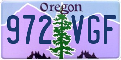 OR license plate 972VGF