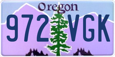 OR license plate 972VGK