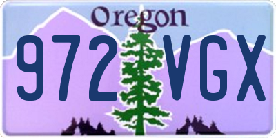 OR license plate 972VGX
