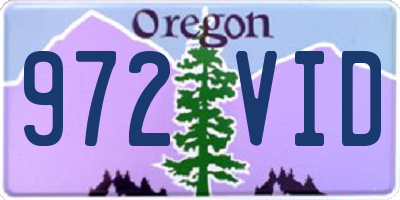 OR license plate 972VID