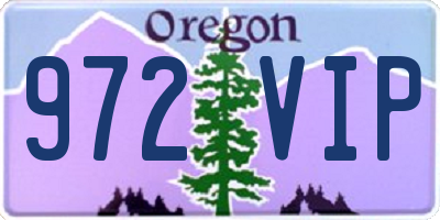 OR license plate 972VIP