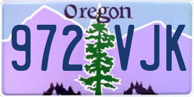 OR license plate 972VJK