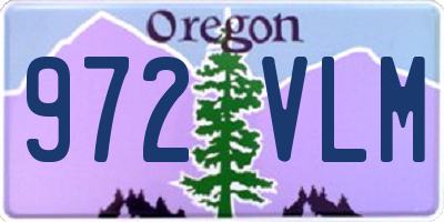 OR license plate 972VLM