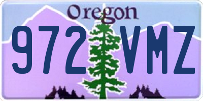 OR license plate 972VMZ