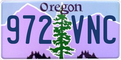 OR license plate 972VNC