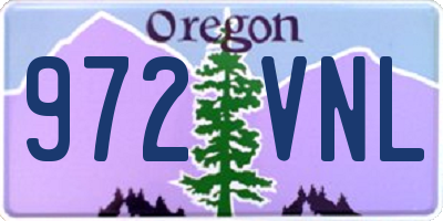 OR license plate 972VNL