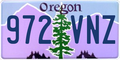 OR license plate 972VNZ