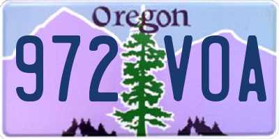 OR license plate 972VOA