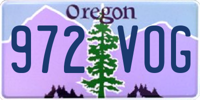 OR license plate 972VOG