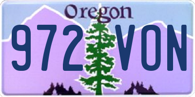 OR license plate 972VON
