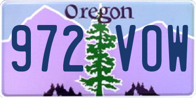 OR license plate 972VOW