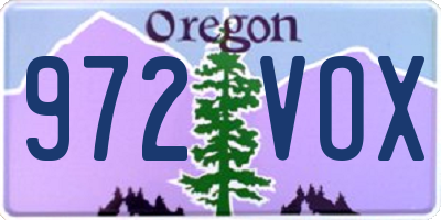 OR license plate 972VOX