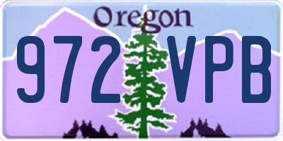 OR license plate 972VPB