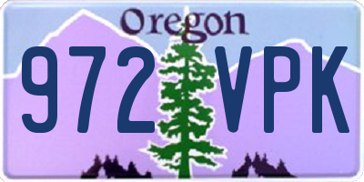 OR license plate 972VPK