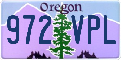 OR license plate 972VPL