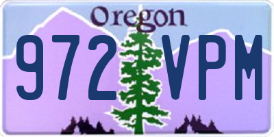OR license plate 972VPM