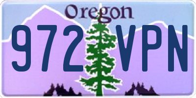 OR license plate 972VPN