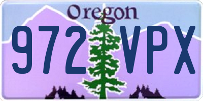 OR license plate 972VPX