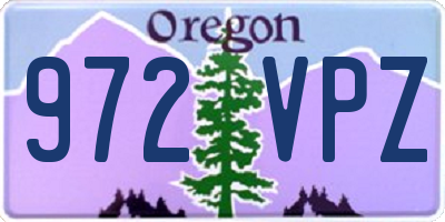 OR license plate 972VPZ