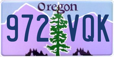 OR license plate 972VQK