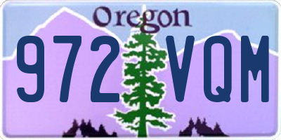 OR license plate 972VQM