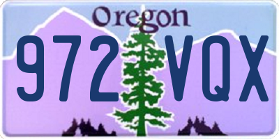 OR license plate 972VQX