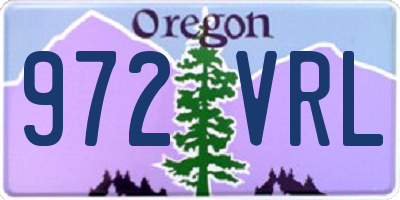 OR license plate 972VRL