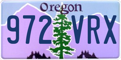 OR license plate 972VRX