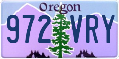 OR license plate 972VRY