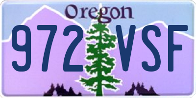 OR license plate 972VSF